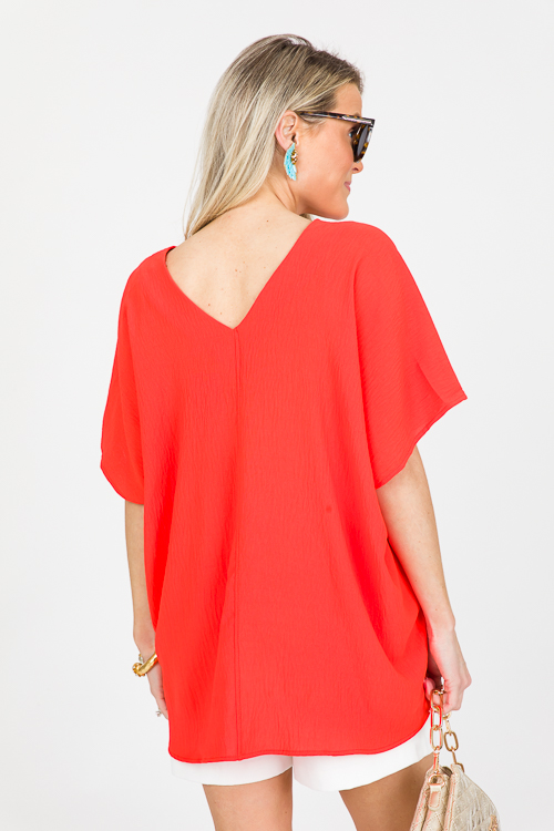 April V Blouse, Neon Orange
