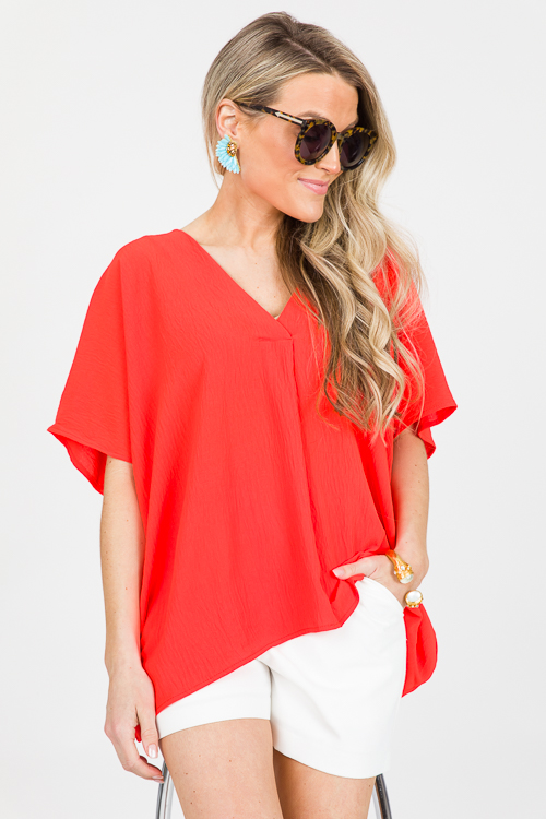 April V Blouse, Neon Orange