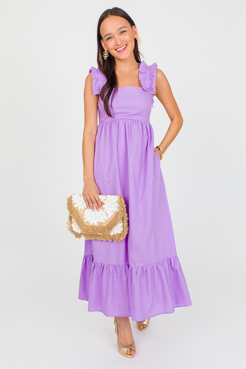 Ruffle Strap Midi, Lavender