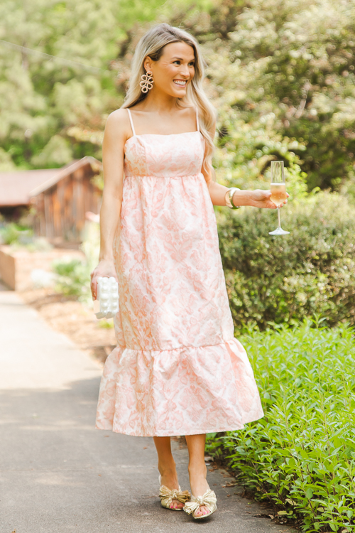 Gorgeous Jacquard Midi, Pink