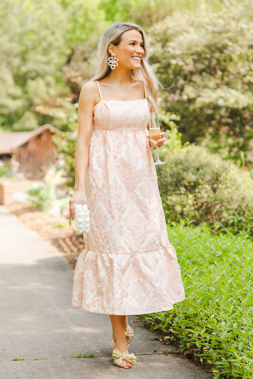 Gorgeous Jacquard Midi, Pink