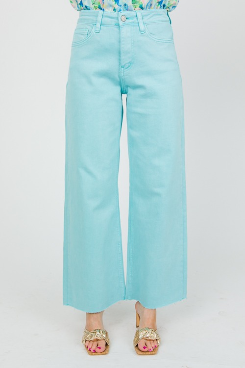 Olivia Wide Leg Jeans, Turquoise