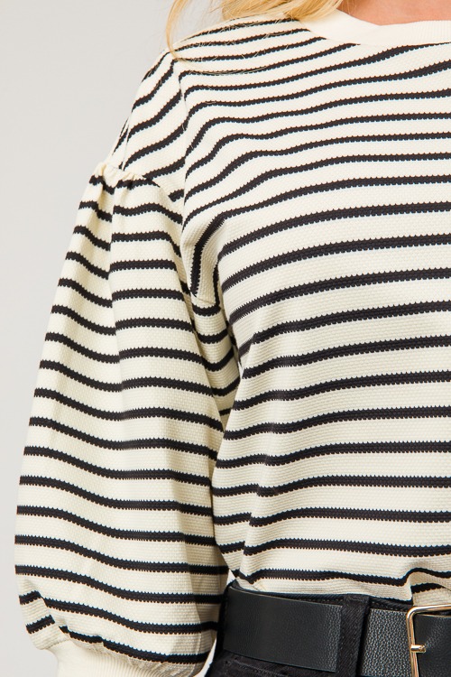Stripe Pullover Top, Black/Natural - 0416-81h.jpg
