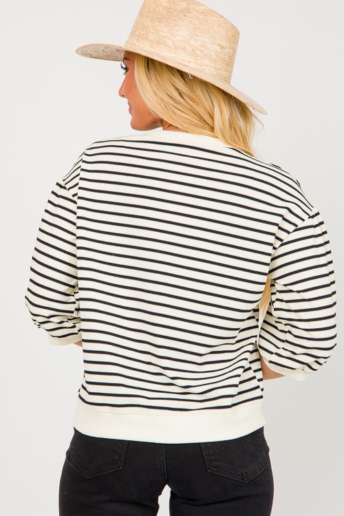 Stripe Pullover Top, Black/Natural - 0416-86.jpg