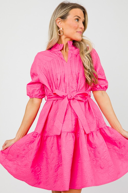 Floral Texture Dress, Hot Pink - 0417-73p.jpg