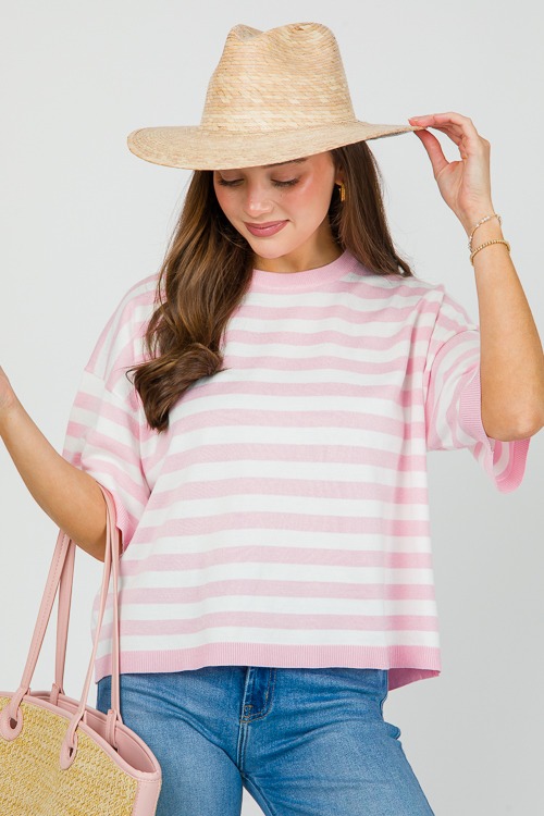 Valerie Stripe Sweater, Pink