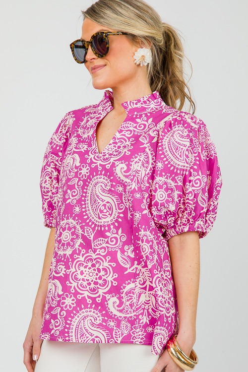 Shelby Floral Mix Top, Pink