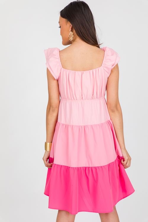Sweet Colorblock Dress, Pink