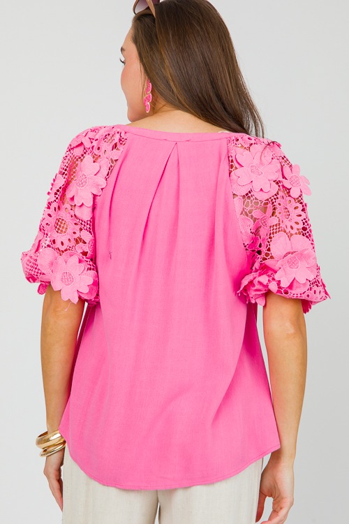 Lace Sleeve Linen Top, Bubble Pink - 0418-133.jpg