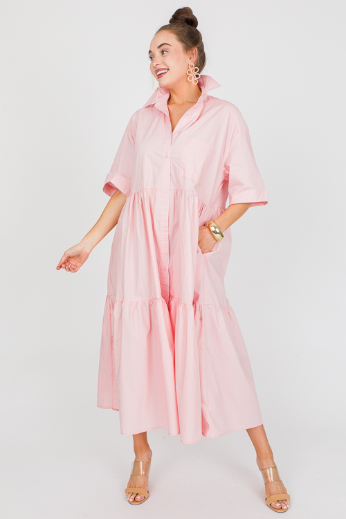 Mandy Shirt Dress, Baby Pink