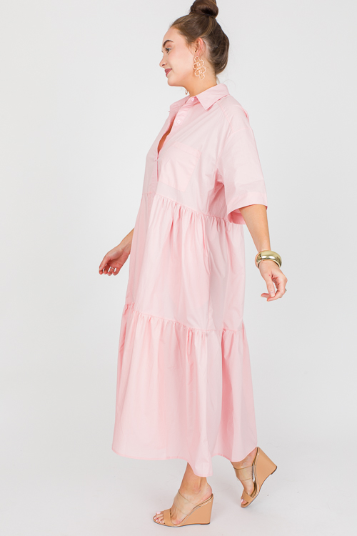 Mandy Shirt Dress, Baby Pink