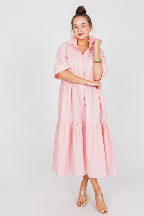 Mandy Shirt Dress, Baby Pink