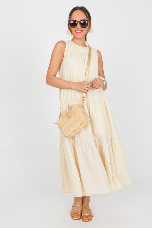 Elsie Tiered Midi, Cream