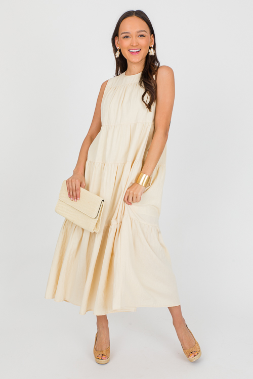 Elsie Tiered Midi, Cream