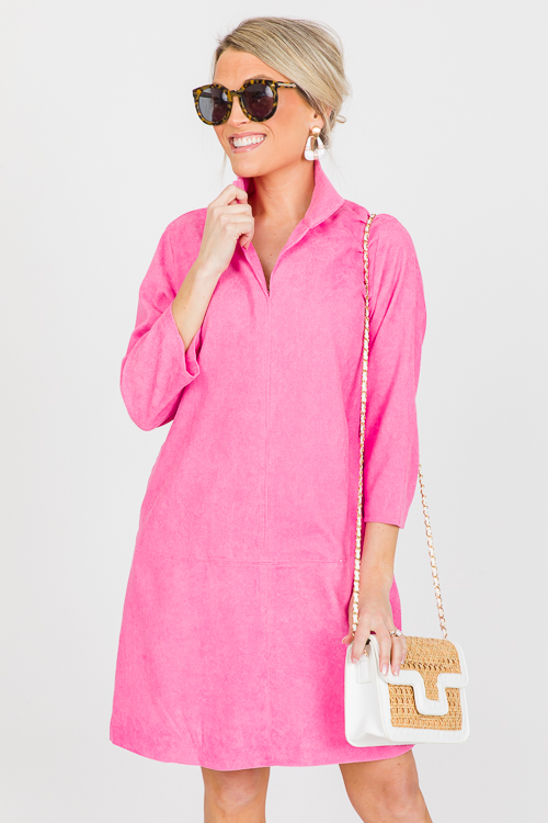 Corded Collared Shift, Pink