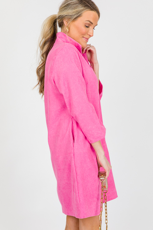 Corded Collared Shift, Pink