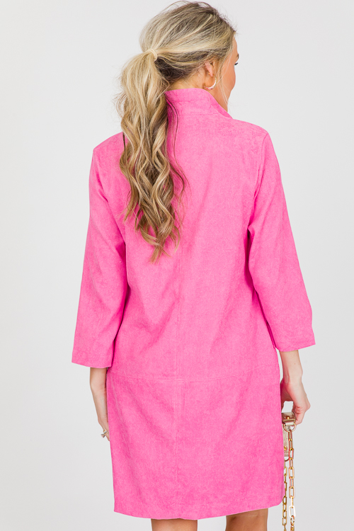 Corded Collared Shift, Pink