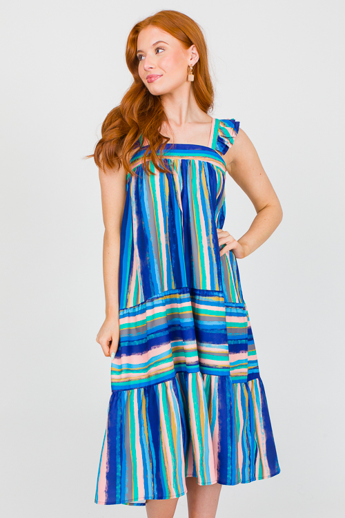 Painted Stripes Midi, Cobalt Mix