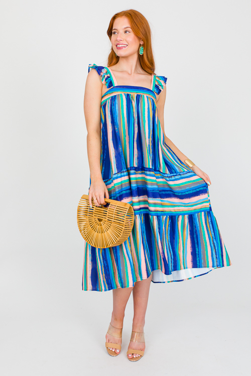 Painted Stripes Midi, Cobalt Mix