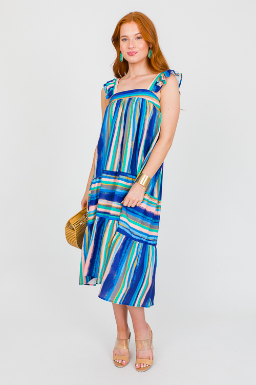 Painted Stripes Midi, Cobalt Mix