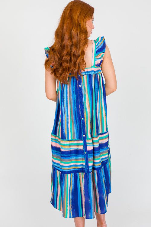 Painted Stripes Midi, Cobalt Mix