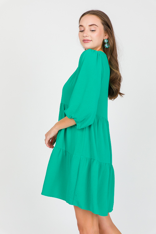 Lonnie Tiered Dress, Green