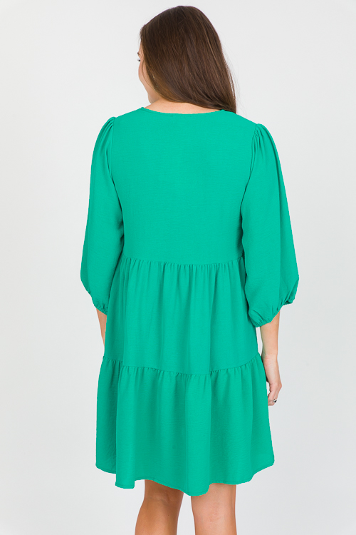 Lonnie Tiered Dress, Green