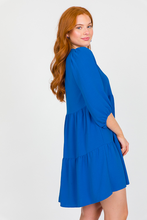 Lonnie Tiered Dress, Royal Blue