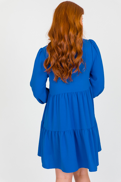 Lonnie Tiered Dress, Royal Blue