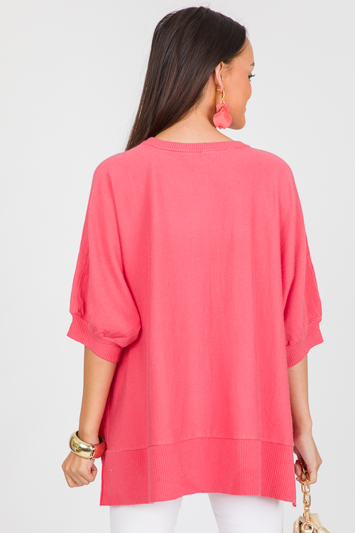 Collin Oversize Sweater, Coral