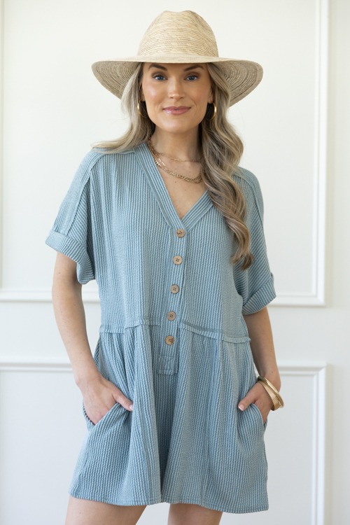Rib Texture Button Romper, Sky - 0421-124.jpg