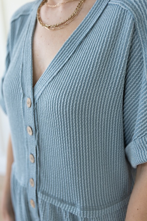 Rib Texture Button Romper, Sky - 0421-126.jpg