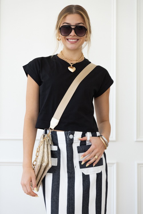 Seeing Stripes Slit Skirt, Black - 0421-199.jpg