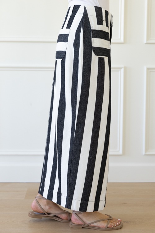 Seeing Stripes Slit Skirt, Black - 0421-201.jpg