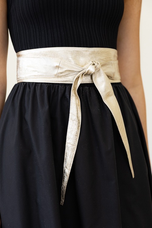 Obi Tie Belt, Metallic