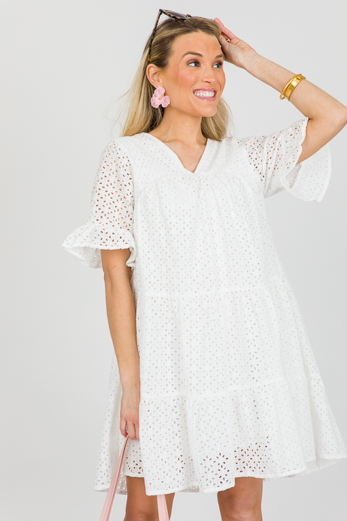 Sonya Eyelet Dress, White