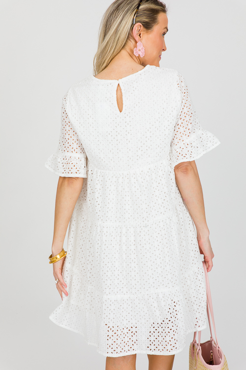 Sonya Eyelet Dress, White