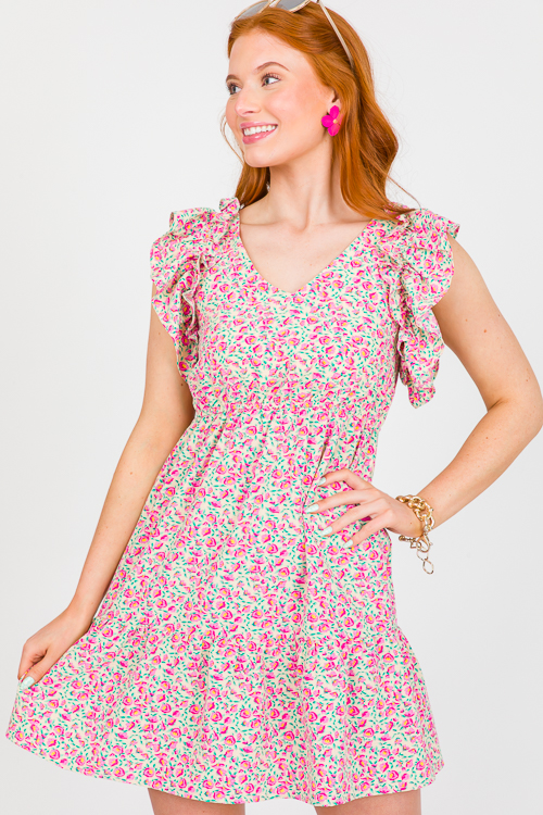 Lovely Blooms Dress, Vanilla