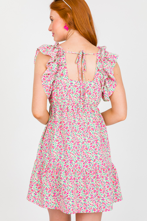 Lovely Blooms Dress, Vanilla