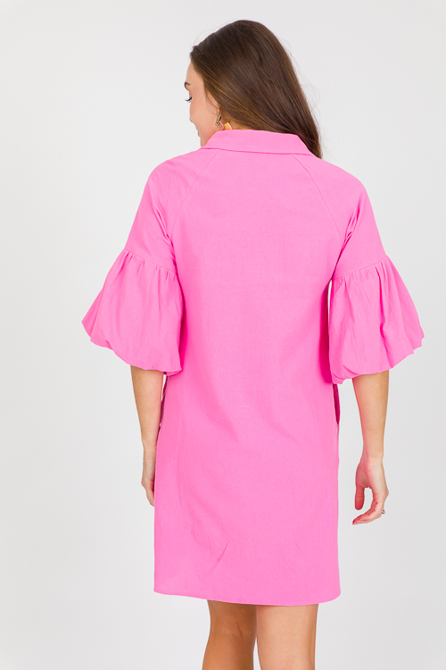 Bubble Sleeves Shirt Dress, Pin