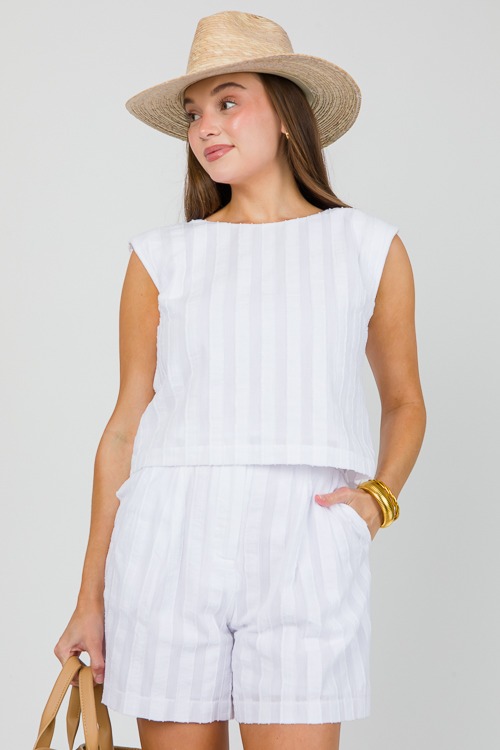 Stripe Texture Shorts, White - 0422-66h.jpg