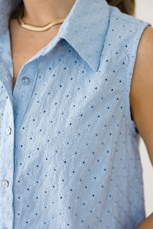 Eyelet Sleeveless Shirt, Misty Blue - 0423-115.jpg