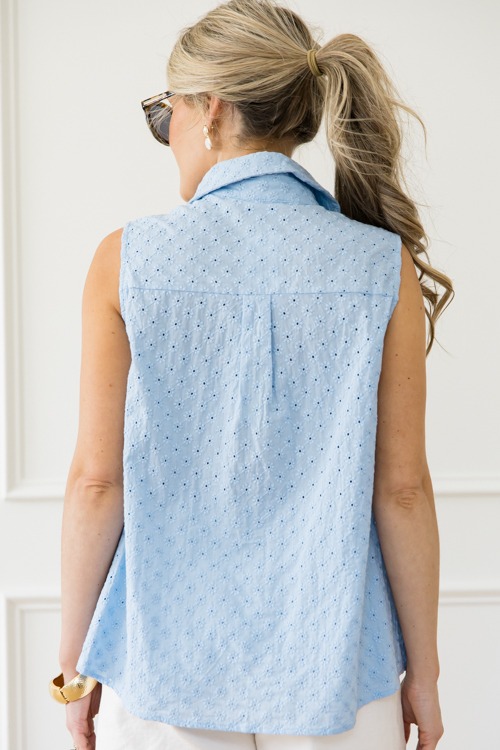 Eyelet Sleeveless Shirt, Misty Blue - 0423-119.jpg