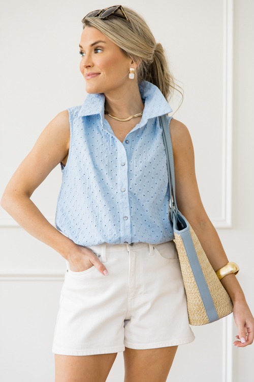Eyelet Sleeveless Shirt, Misty Blue - 0423-120.jpg