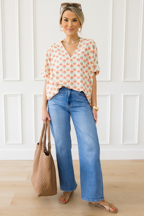Floral Oversized Blouse, Off White - 0423-138p.jpg