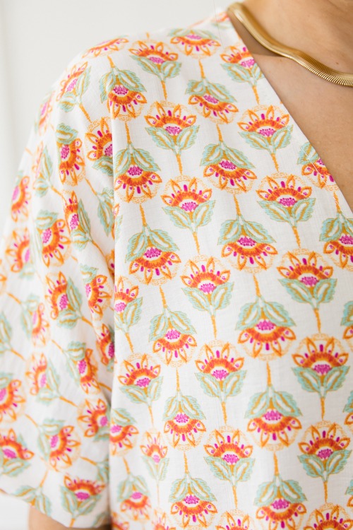 Floral Oversized Blouse, Off White - 0423-140.jpg