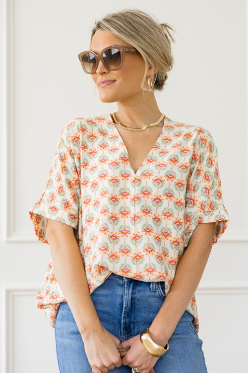 Floral Oversized Blouse, Off White - 0423-142.jpg