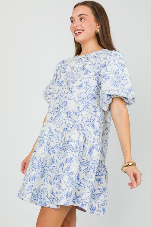 Textured Jacquard Dress, Blue - 0423-74h.jpg