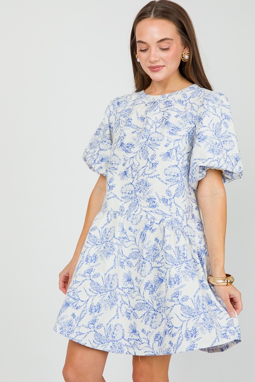 Textured Jacquard Dress, Blue - 0423-75.jpg