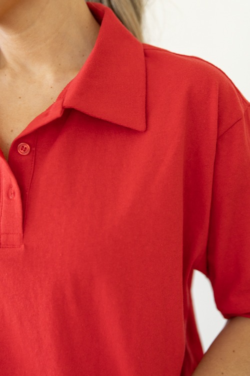 Relaxed Polo Top, Red - 0424-126.jpg